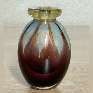 David Boutin Rainbow Glass Studio Mini Vase 3” 1986